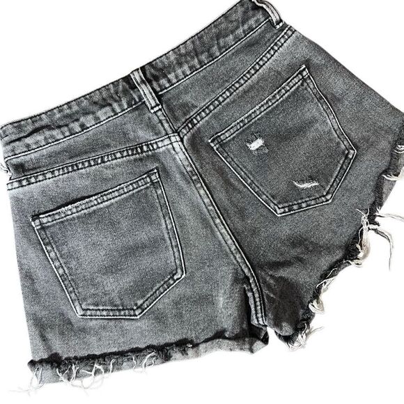 PacSun mom shorts distressed jean black wash denim size 25 - Picture 8 of 13